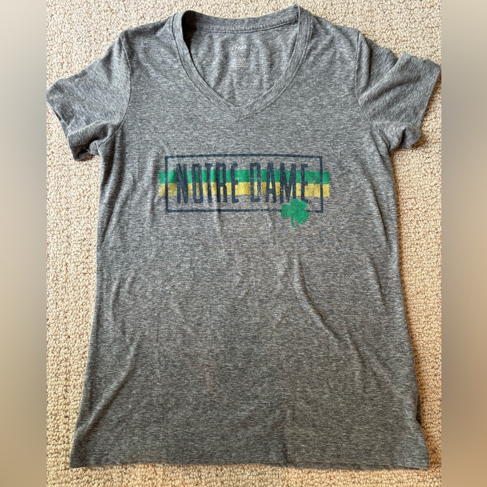 Norte Dame Grey short sleeve Ladies T-shirt size S